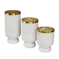 thumbnail image 6 of DecMode 3-Slot White Glass Pillar Hurricane Lamp with Gold Interior, Set of 3, 6 of 8