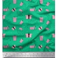 thumbnail image 1 of Soimoi Green Cotton Voile Fabric Dot & Gift Box Party Decor Fabric Printed Yard 42 Inch Wide, 1 of 3