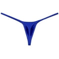 thumbnail image 2 of Botmois Men Solid Spandex Bikini Thong Slim G-String Bikini Thong Underwear Tangas T-Back Blue L, 2 of 3
