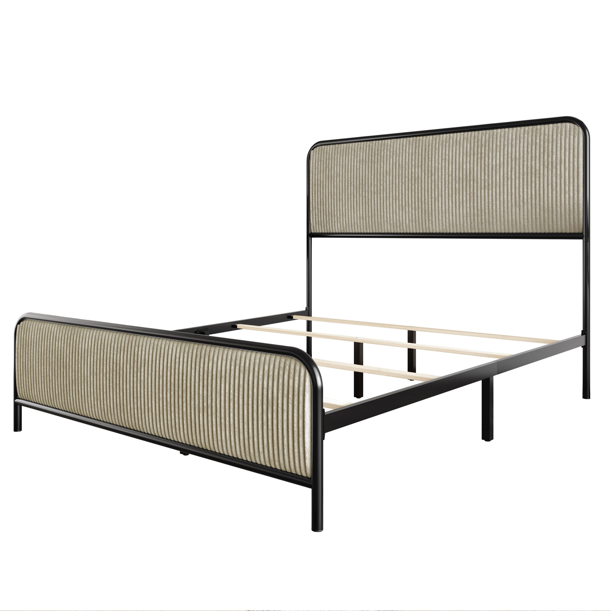 Home Design Parma King Panel Bed Frame, Black