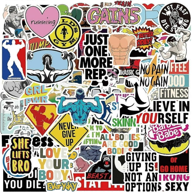 100 pcs Fitness Stickers for Water Bottles Loptop Sports Inspirational Stickers Gym Power Motivational Stickers