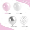thumbnail image 2 of Pink and Silver Balloon, 60 Pcs 12 Inches Pastel Pink White Confetti Balloons for Girls Kids Birthday Wedding Baby Shower Graduation, 2 of 14