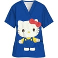 thumbnail image 2 of Uniforme d'Infirmière pour Femmes à Manches Courtes Hello Kitty Uniforme de Travail Blouse à Poche Hauts de Sarrau Uniformes Médicaux d'Infirmière Accessoires, 2 of 6