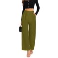 thumbnail image 1 of Pantalones anchos FUNYYZO pantalones de negocios de cintura alta para mujer, 1 of 6