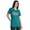 Heather Teal Green, variant on Inkmeso Good Vibes Only Graphic Tshirt Short Sleeve Women Cotton Tee Casual