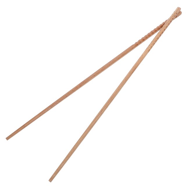 COMPUKAS 1 Paire de Baguettes de Friture Extra Longues Réutilisables en Bois Naturel 42cm