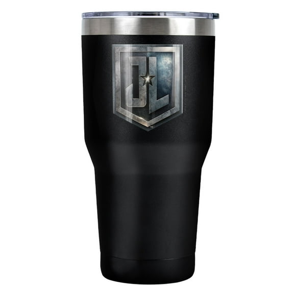 Justice League Movie Jl Shield Logo Stainless Steel Tumbler 30 oz Coffee Travel Cup, Vacuum Insulated & Double Wall with Leakproof Sliding Lid