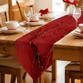 thumbnail image 2 of Red Marble Texture Table Runner Linen Burlap Table Runner 90 Inches Long Vintage Minimalism Abstract Ombre Art Dresser Scarves for Kitchen Island Coffee Dining Party Wedding Holiday Decor 13"x90", 2 of 8