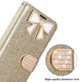 thumbnail image 6 of Samsung Galaxy S23 / SM-S911 Diamond Bow Glitter Full Body Cover Protective Shockproof Card Slot Flap Folio Stand Leather Wallet Pouch Case Cover Purple, 6 of 6