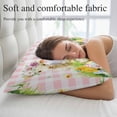 thumbnail image 5 of Easter Pillow Covers, Linen Long Throw Pillow Case, Rabbit Sheep Eggs Butterfly Flowers Pink Grid Holiday Pillow Protector Decorative Cushion Cover for Living Room/Bedroom 20" x 30", 5 of 8