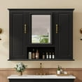 thumbnail image 4 of black 36" Bathroom set -Bathroom Vanity & Sink & Mirror Cabinet ,Freestanding Modern Vanity Cabinet with Soft-Close Drawers and Tip-Out Tray, 4 of 17