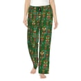 thumbnail image 2 of Lsque Mask And Palm Leaves Print Women's Pajama Pants, Lounge Pant - Comfortable Home Wear,Elastic Waistband, Stylish Design-Large, 2 of 9