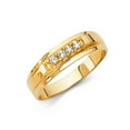 thumbnail image 3 of 14k Yellow Gold Soltaire 1.10 ct CZ Wedding Band Ring Trio Set His & Hers, 3 of 3