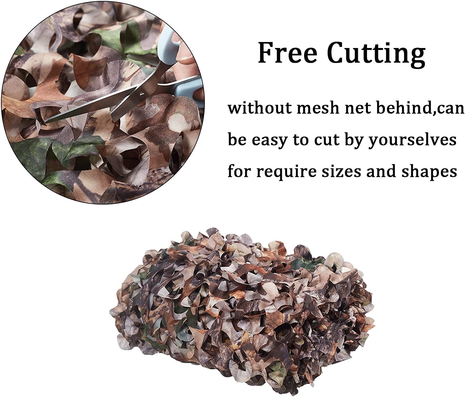 Camo Netting, Bulk Roll Camouflage Netting, Military Hunting Mesh Free Cutting for Hunting Blind Sunshade Shooting Theme Party Decoration