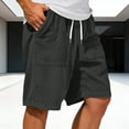 thumbnail image 2 of hotojiny Mens Corduroy Shorts Casual Elastic Waist Drawstring Summer Short Pants Fashion Beach Loose Fit Travel Shorts, 2 of 6