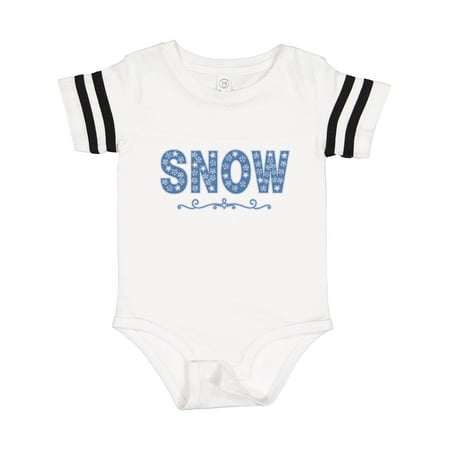 

Inktastic White Snowflake Snow Text Gift Baby Boy or Baby Girl Bodysuit