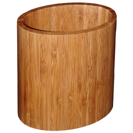 - Totally Bamboo 20-2063 Kitchen Utensil Holder, Oval, Bamboo