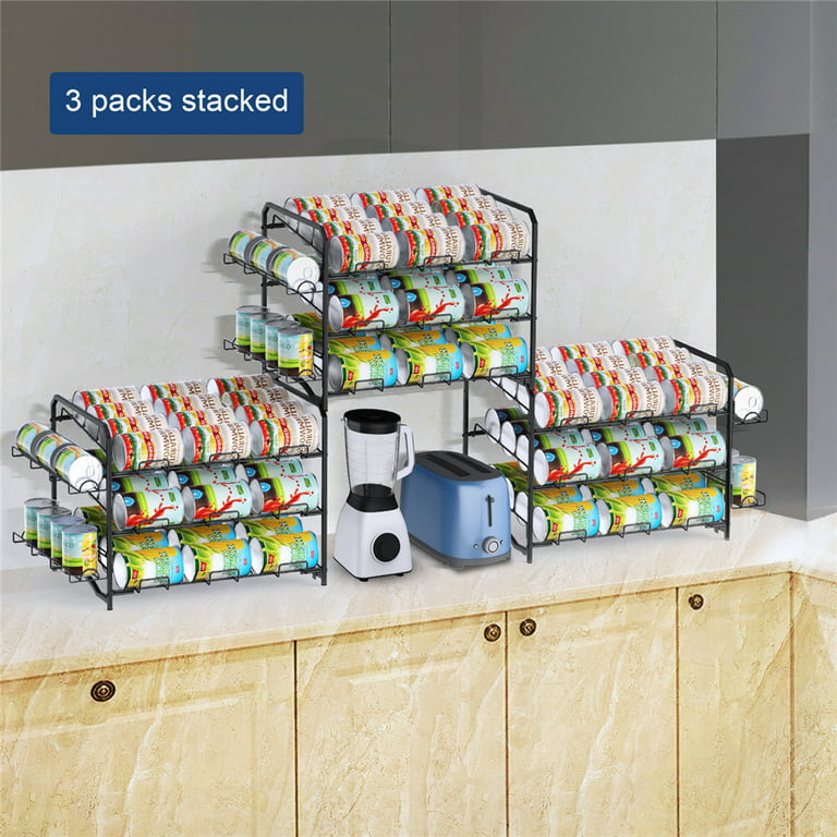 Bextsrack Can Rack Storage Organizer, Stackable Pantry Organizer Can  Storage Dispenser for Kitchen Cabinet or Countertop, Silver 