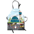 thumbnail image 1 of Airport Apron, Cartoon Design Infographic with Airfield Elements Aerodrome Tower Planes and Cars, Unisex Kitchen Bib with Adjustable Neck for Cooking Gardening, Adult Size, Multicolor, by Ambesonne, 1 of 4