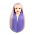 thumbnail image 2 of Cabeza de muñeca de entrenamiento para peluquería, modelo de entrenamiento para practicar el rizado y enrollado del cabello. violeta rosa, 2 of 8
