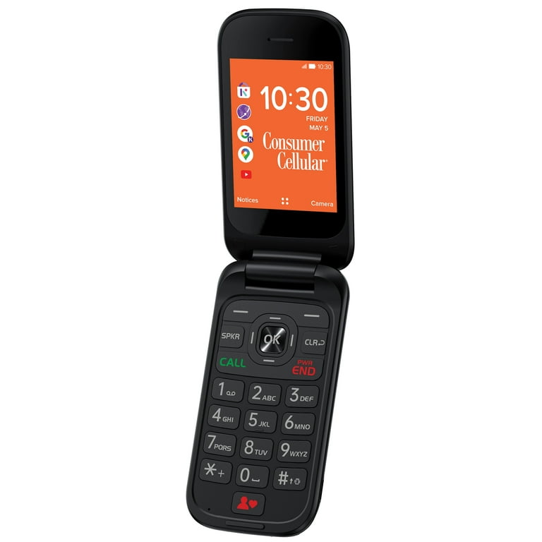 Consumer Cellular Iris, 8GB, Black - Flip Phone 