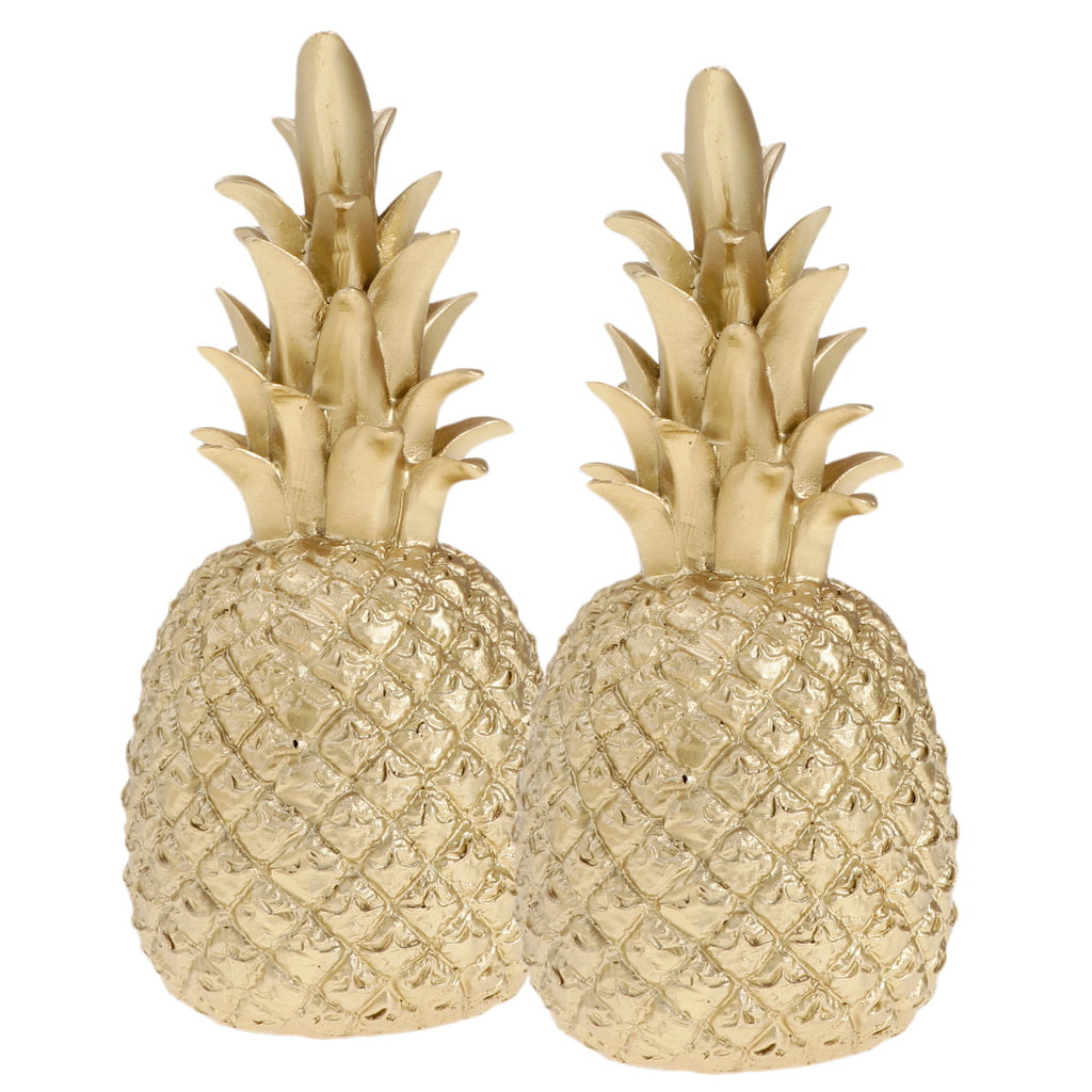 Small Pineapple Shaped Resin Ornament Crafts Resin Showpiece-5.5x5.5x15cm 