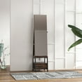 thumbnail image 3 of 360° Swivel Jewelry Armoire Cabinet with Lockable Full-Length Mirror - Large Storage, Rear Shelves, Bottom Drawer, Built-in Makeup Mirror - Standing Organizer, Vintage Color, 3 of 8