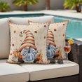 thumbnail image 2 of Outdoor Pillow Covers 26x26 Set of 2, Pumpkin Gnomes Fall Waterproof Patio Throw Pillow Covers for Couch Sofa Chair, Thanksgiving Botanical Maple Leaves Decorative Pillowcases for Throw Pillows, 2 of 9