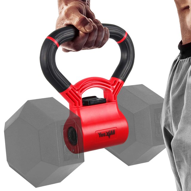 Yes4All Kettlebell Grip - Kettle Grip Version - Kettle Grip Handle to Convert Dumbbells into Kettlebells for Workouts