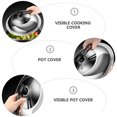 thumbnail image 4 of 1pc Stainless Steel Pot Cover Household Visible Pan Lid Wok Cover with Handle, 4 of 9
