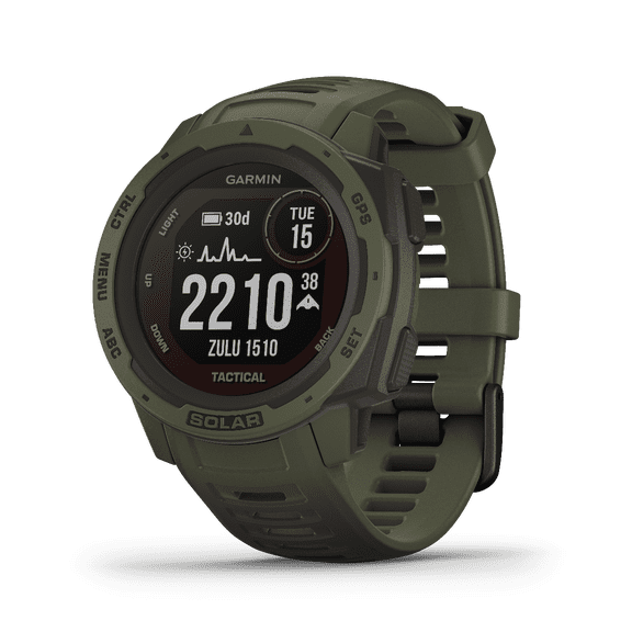 Garmin Instinct Solar Tactical Edition, Moss, Rugged GPS Smartwatch