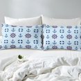 thumbnail image 4 of Erosebridal Anchor Print Queen Sheet Sets, Rudder Ocean Bedding Queen Size, Stripes Ombre Decor 4pcs, 4 of 7