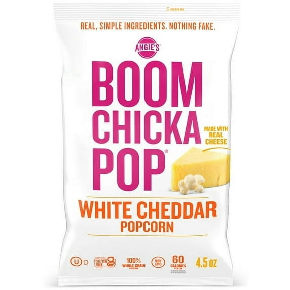 Angie's BOOMCHICKAPOP White Cheddar Popcorn, 4.5 oz.pack of 4