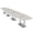 Lakeland Salt w/Silver Base with Electric, variant on 22' Modular Arc Boat Boardroom Table Square Metal Bases Power And Data
