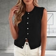 thumbnail image 4 of Ashirexll Sleeveless Tops for Women, Summer Casual Knitted Sleeveless Cardigan Vest Short Versatile Waistcoat, 4 of 5