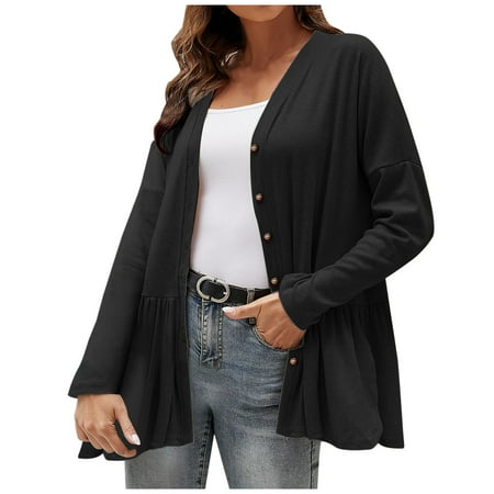 

Trench Coats for Women Fleece Jacket Women Women Casual Loose Long Sleeves Swallowtail Hem Smock Split Shirt. Womens Cardigan Clearance Varsity Jacket Women Black M