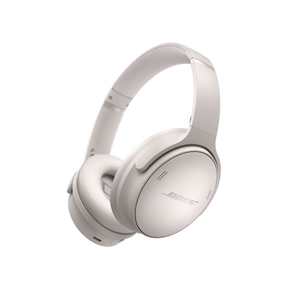 Open Box Bose QuietComfort 45 Noise Cancelling Over-Ear Wireless Bluetooth Headphones, White Smoke