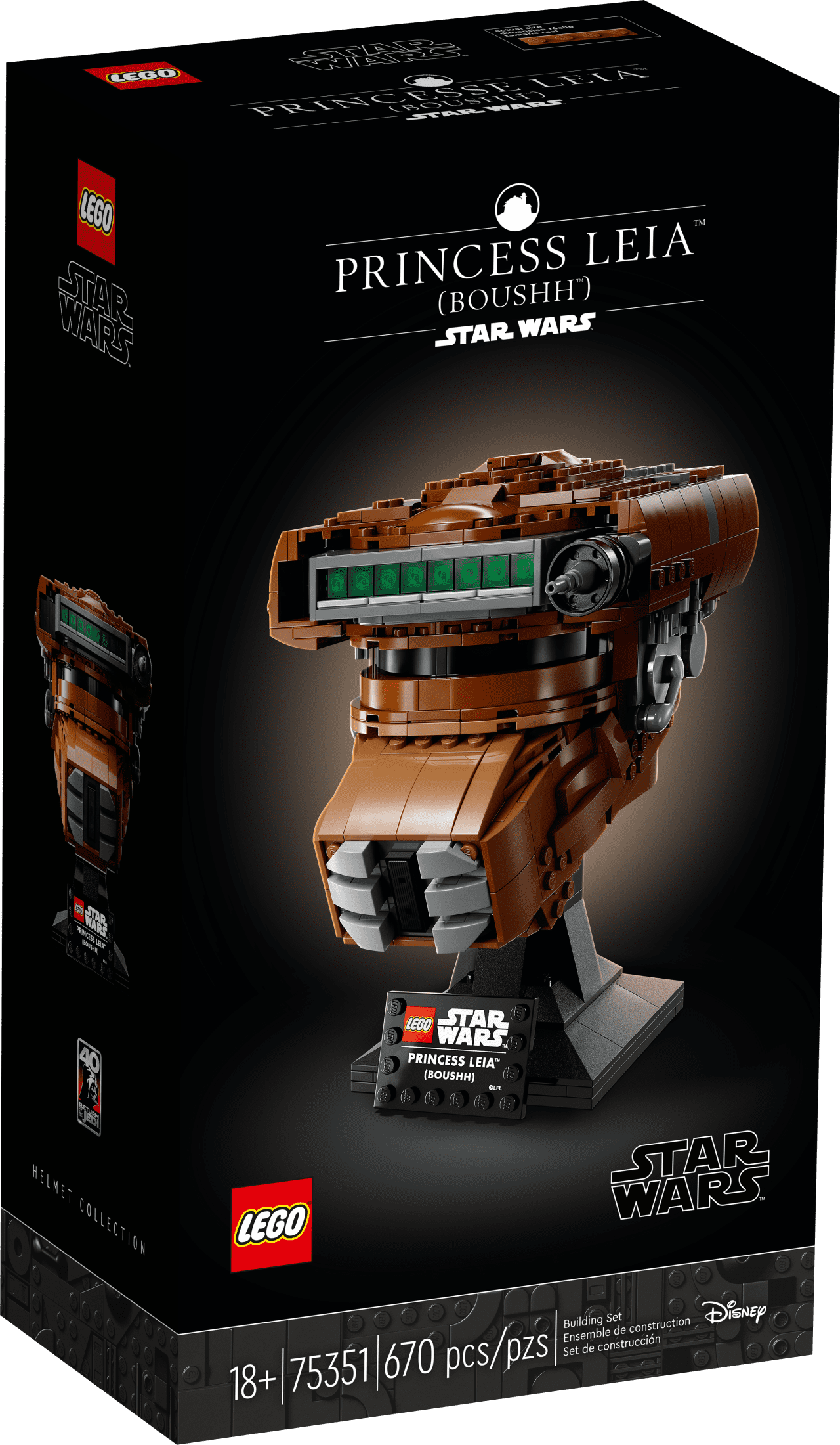 LEGO 75351 Star Wars Princess Leia (Boushh) Helmet Model Building Kit, Return of the Jedi 40th Anniversary Set, Collectible Set for Adults