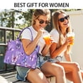 thumbnail image 5 of Large Capacity Tote Bag,Purple Butterfly Flower Pattern Handbag Fashion Luxury Tote Bag,15.7"x13"x 5.1" Inches,Laptop Compatible, 5 of 6