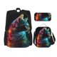 thumbnail image 1 of Balery Neon Spectrum Cat Portrait Mochila escolar 3 en 1 para niños: mochila resistente con lonchera térmica y estuche para lápices. Mochila escolar para niños y niñas., 1 of 7
