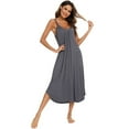 thumbnail image 2 of Nightgown Womens Sleeveless Sleepwear V Neck Racerback Sleep Dress, 2 of 6