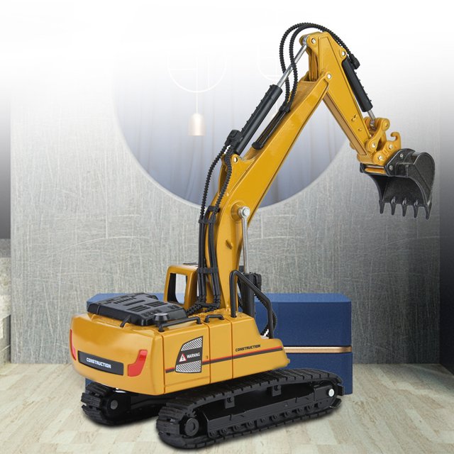 Alloy Excavator Toy Model Improved Hand Eye Coordinationfor Over 8 Years Old Children, Highly Simulation of the Actual Engineering Vehicle