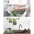 thumbnail image 5 of Green Gnomes St. Patrick's Day Kitchen Dish Towels for Drying Dishes Set of 2, Lucky Clovers Rainbow Waffle Weave Microfiber Hand Tea Bathroom Towels Quick Dry & Absorbent Towel 12x12, 5 of 7