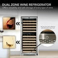 thumbnail image 3 of Whynter 92 Bottle 12 Shelf Dual Zone Wine Refrigerator, Stainless Steel, 3 of 16