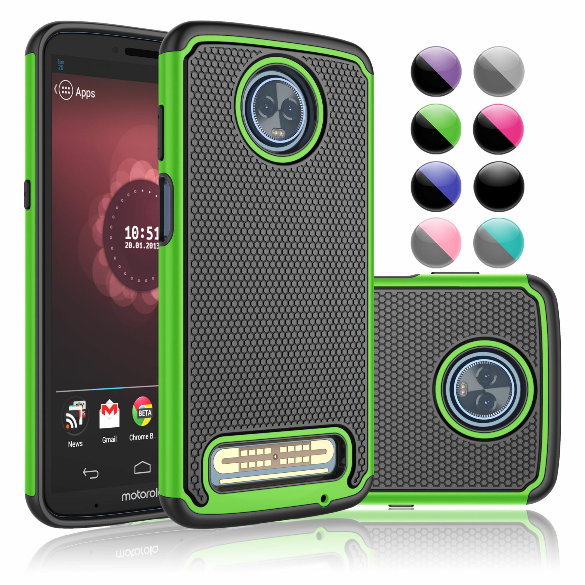 Moto Z3 Play Case, Moto Z3 Play Droid Sturdy Cases, Njjex [Shock