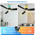 thumbnail image 3 of Dextrus Modern Ceiling Fan With Light and Remote Control & APP Control, 48 Inch 3-Blade Downrod Mount Smart Ceiling Fan - Black & Gold, 3 of 8