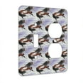 thumbnail image 1 of KuzmarK™ 2 Gang Single Toggle / Single Duplex Wall Plate - Bay Overo Pinto Indian War Pony Horse Modern Art by Denise Every, 1 of 1