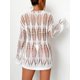 thumbnail image 2 of Vestido de natación de ganchillo para mujer, vestido de playa de manga larga con huecos Blanco M Blanco M Xishao ropa, 2 of 2