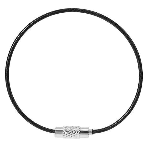 Uxcell 150mm Long Plastic Coated Stainless Steel Wire Keyring Loop