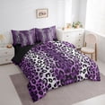 thumbnail image 2 of Erosebridal Black Purple Cheetah Print Bedding Comforter Set 7 Pieces For Teens Adults,Abstract Animal Print Full Bedding Set,Black Reversible, 2 of 6